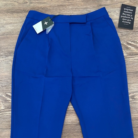 Tuckernuck Sapphire Blue Pleated Duncan Trouser High Rise Chic Womens Size M NWT - Picture 7 of 11